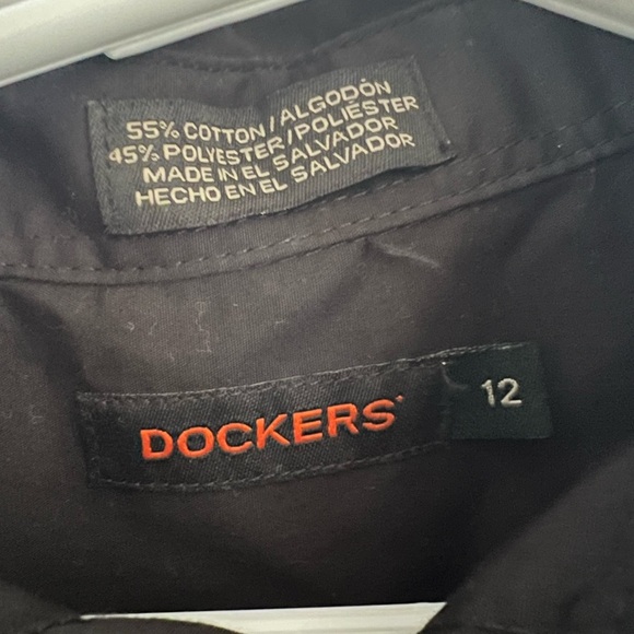 Dockers Boy's Black Button Down Dress Shirt - Picture 2 of 2